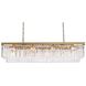 Sydney 12 Light 60 inch Satin Gold Linear Chandelier Ceiling Light in Clear