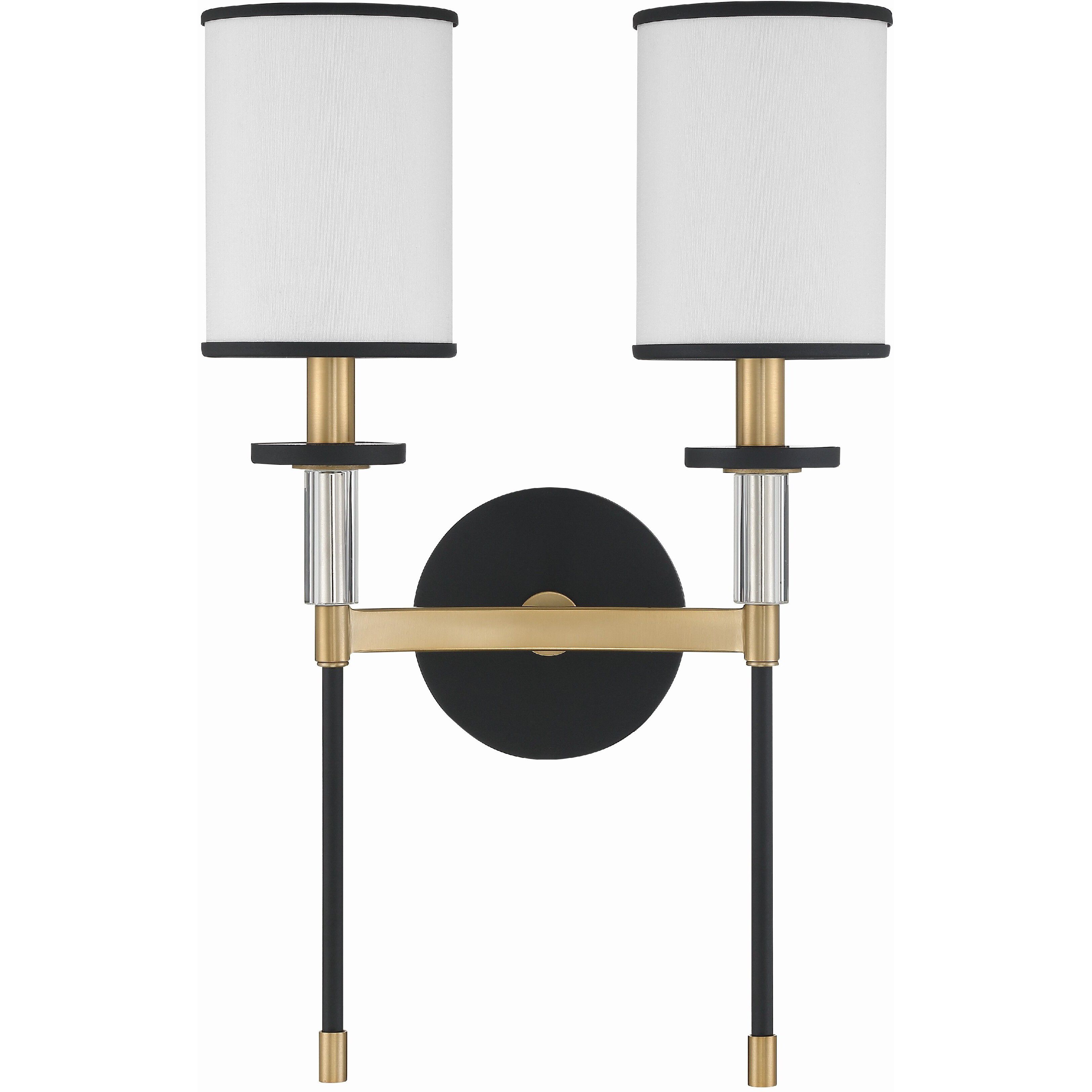 Hatfield Bath Wall Light in Black Forged with Vibrant Gold