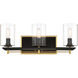 Sable Point 3 Light 20 inch Sand Coal With Honey Gold Bath Bar Wall Light