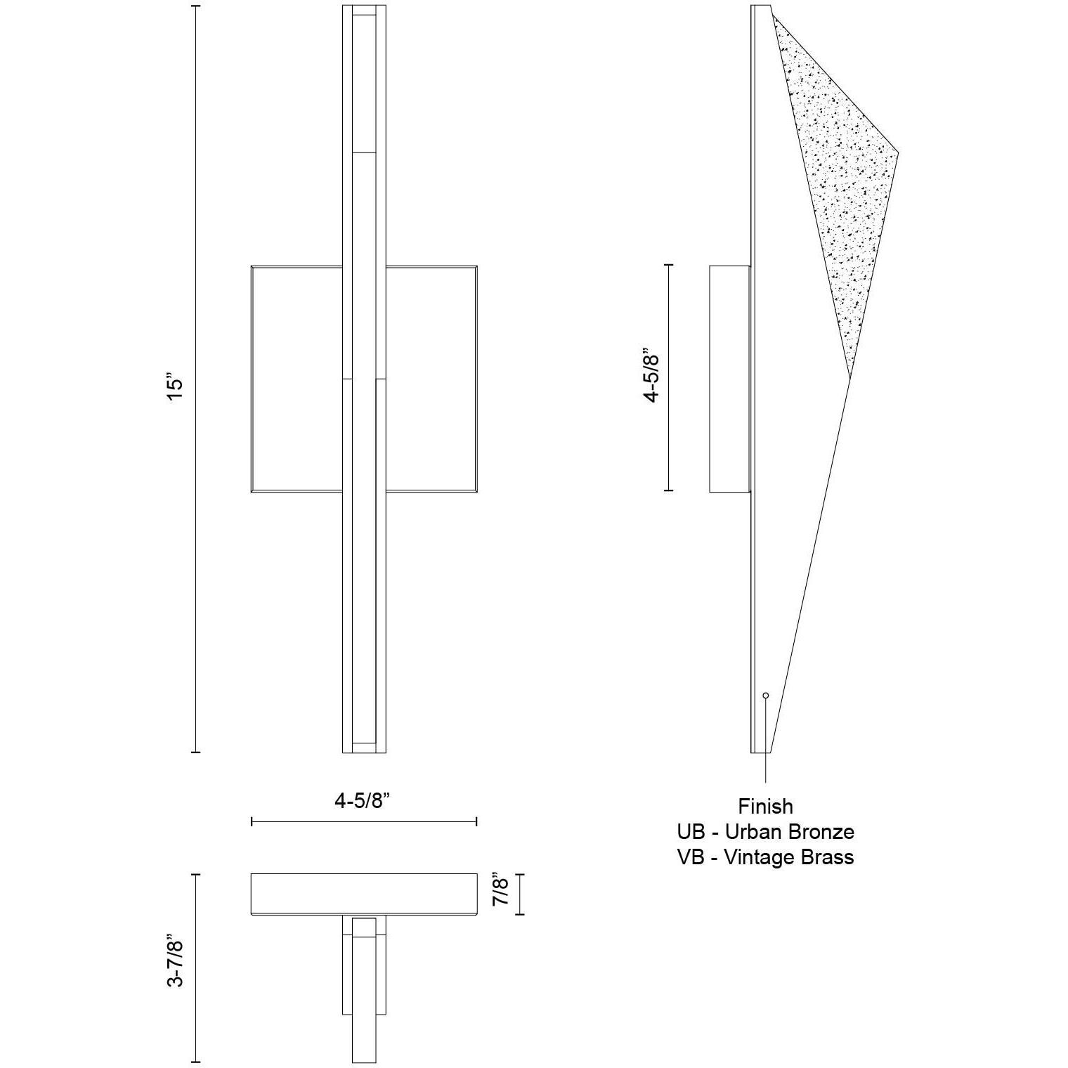 Tachi Wall Sconce Wall Light in Vintage Brass