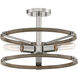 Hanston 3 Light 15.5 inch Polished Nickel Semi-Flush Ceiling Light