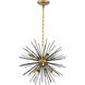 Timber 8 Light 20 inch Brass and Black Pendant Ceiling Light