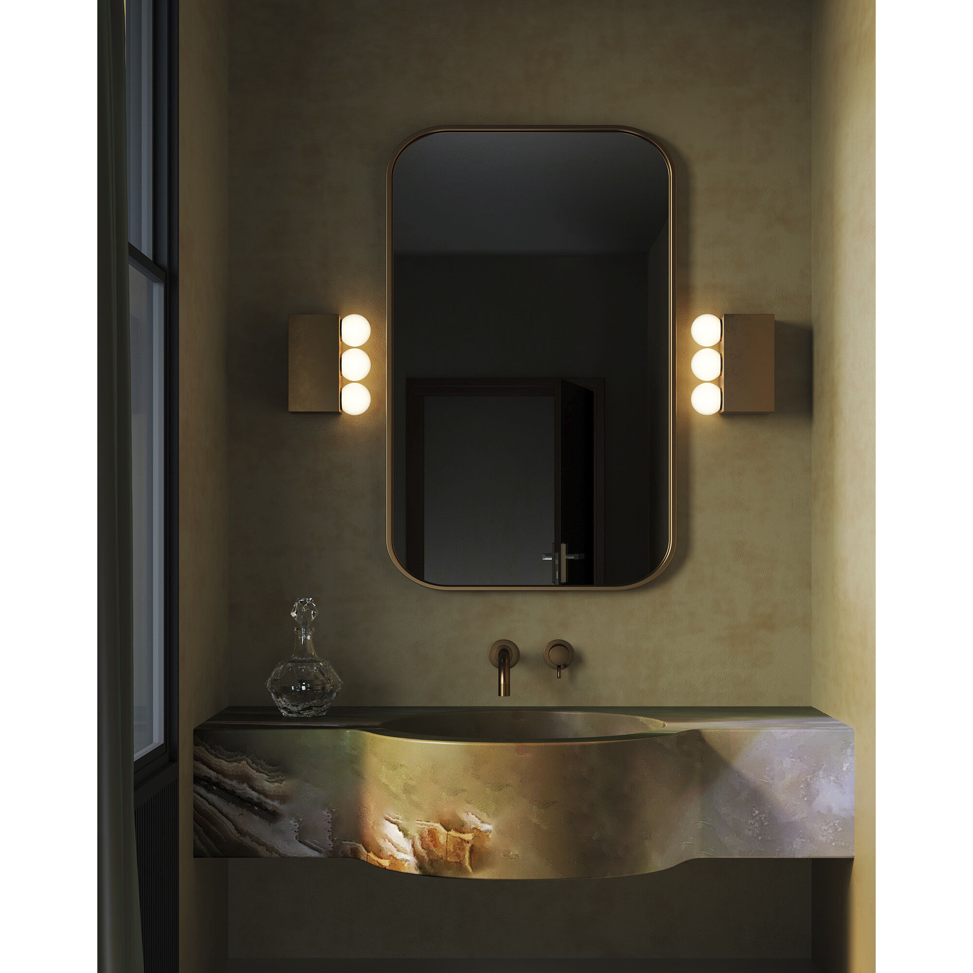 Sinclair 12.13 inch Vintage Brass Bath Vanity Light Wall Light