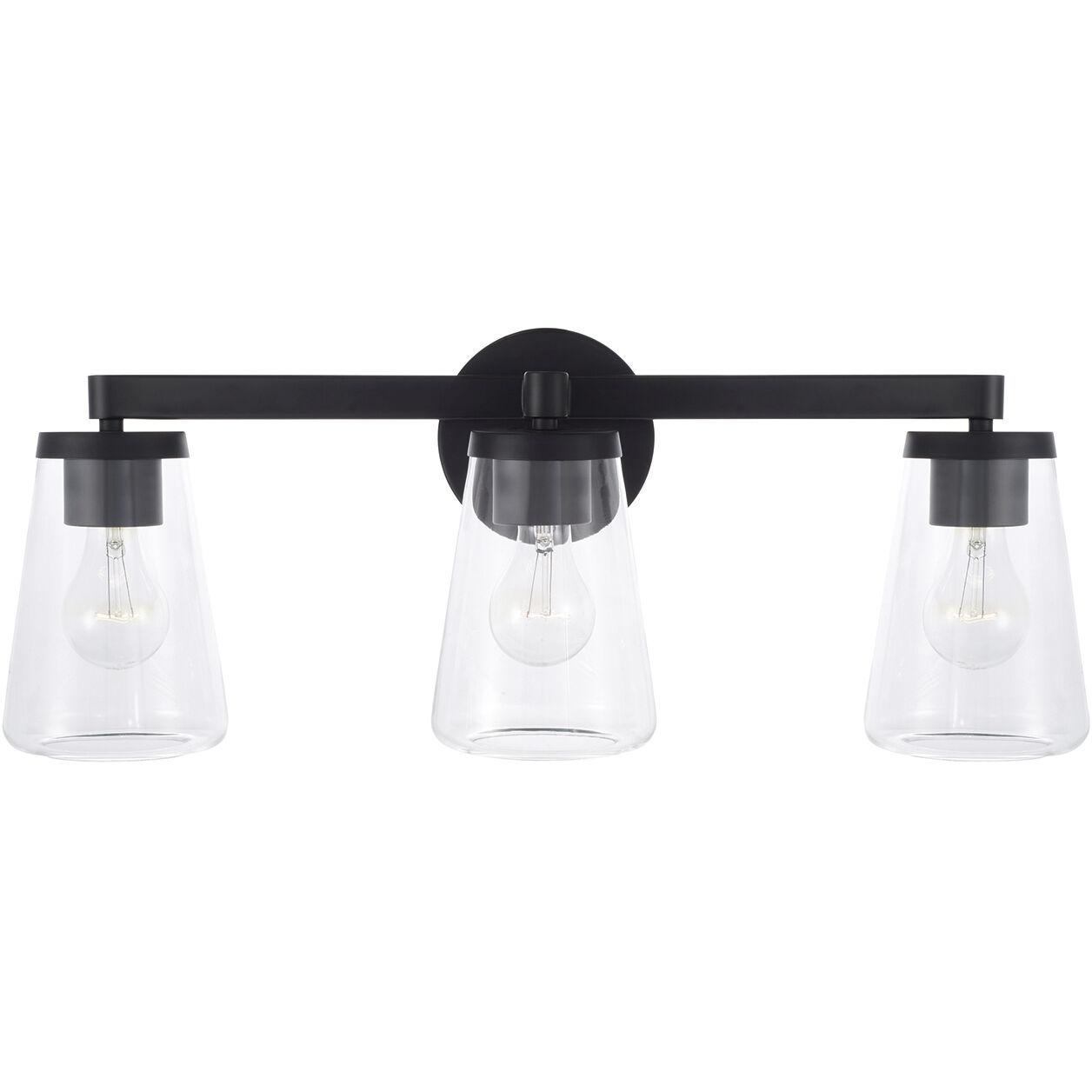 Aaron 3 Light 24.25 inch Matte Black Vanity Light Wall Light