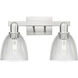 Arcadia Castile 2 Light 17 inch Brushed Satin Nickel Bath Vanity Light Wall Light in Clear