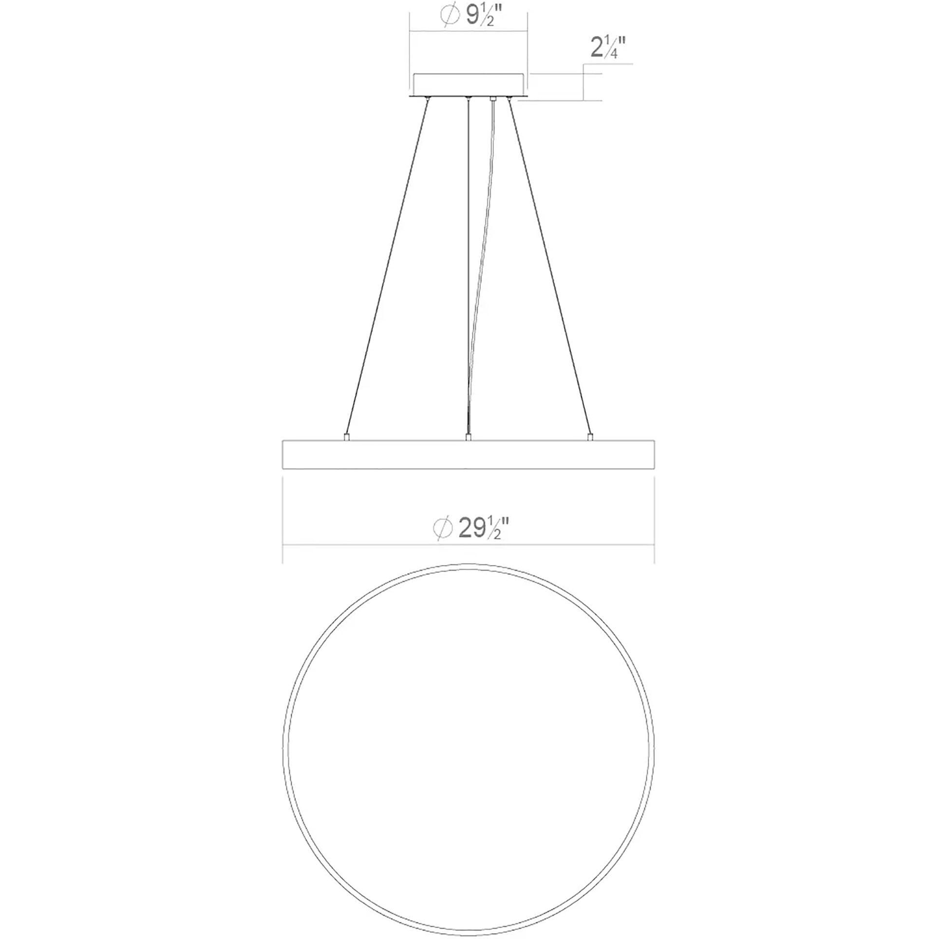 Pi LED 30 inch Satin Black Pendant Ceiling Light