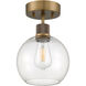 Port Nine LED 8 inch Antique Brushed Brass Semi-Flush Ceiling Light