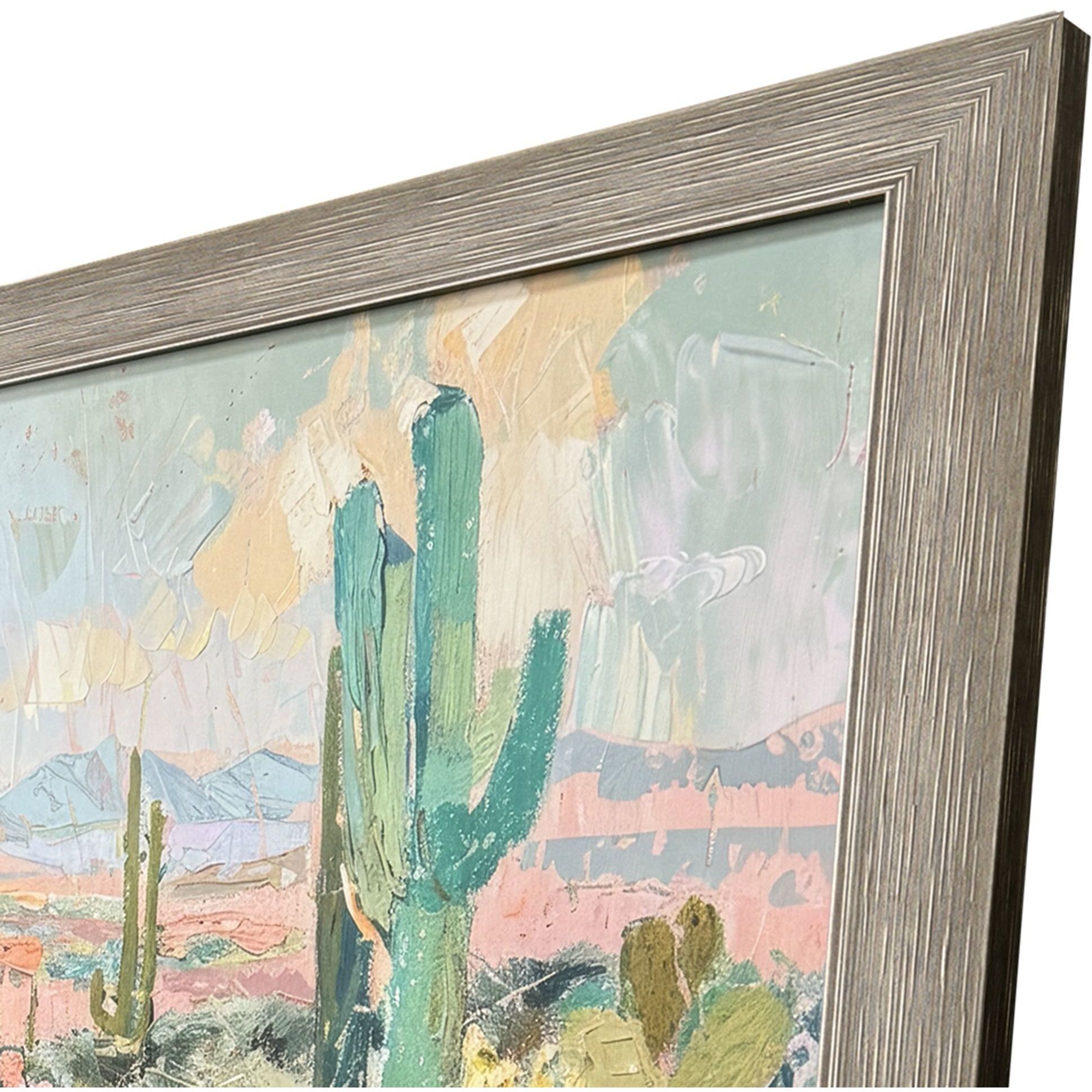 Pastel Desert Pink and Blue and Green and Multi Framed Art