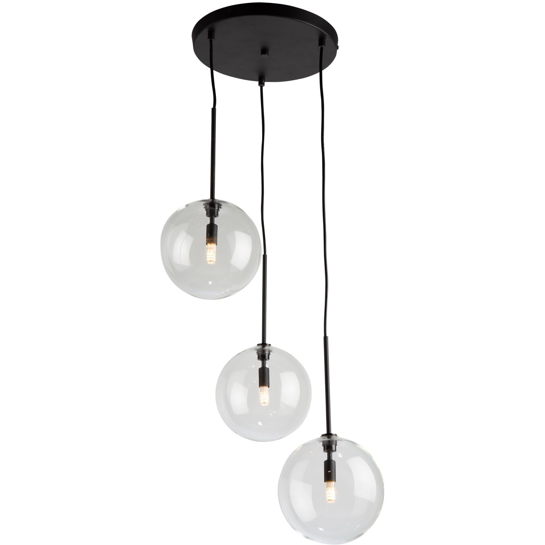 Pinpoint 3 Light 18.1 inch Black Multi Light Pendant Ceiling Light