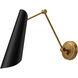 Alora Mood Gabriel 1 Light 4.38 inch Aged Gold and Matte Black Wall/Vanity Light Wall Light