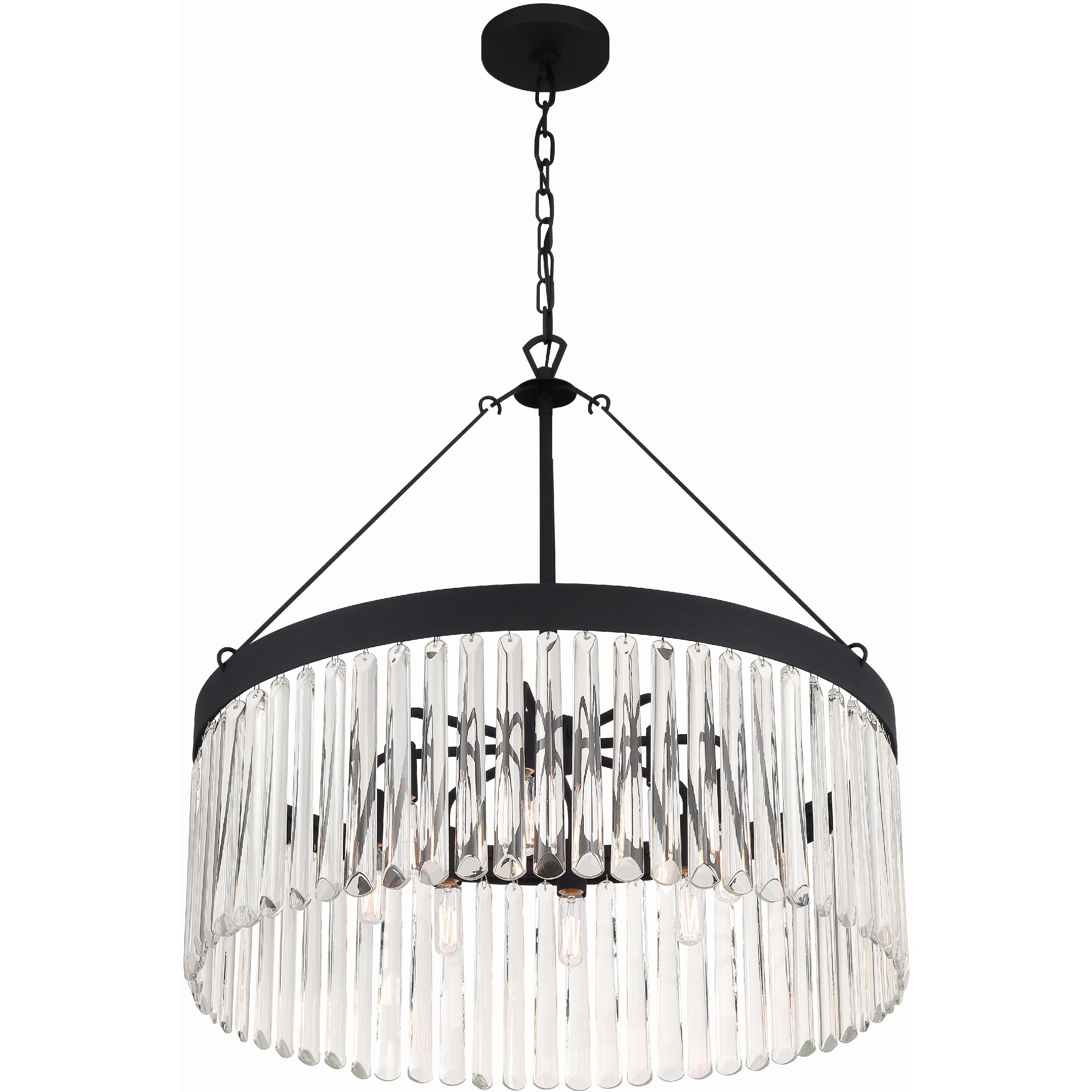 Emory 8 Light 24 inch Black Forged Chandelier Ceiling Light