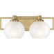 Cowen 2 Light 16 inch Brushed Gold Vanity Light Wall Light