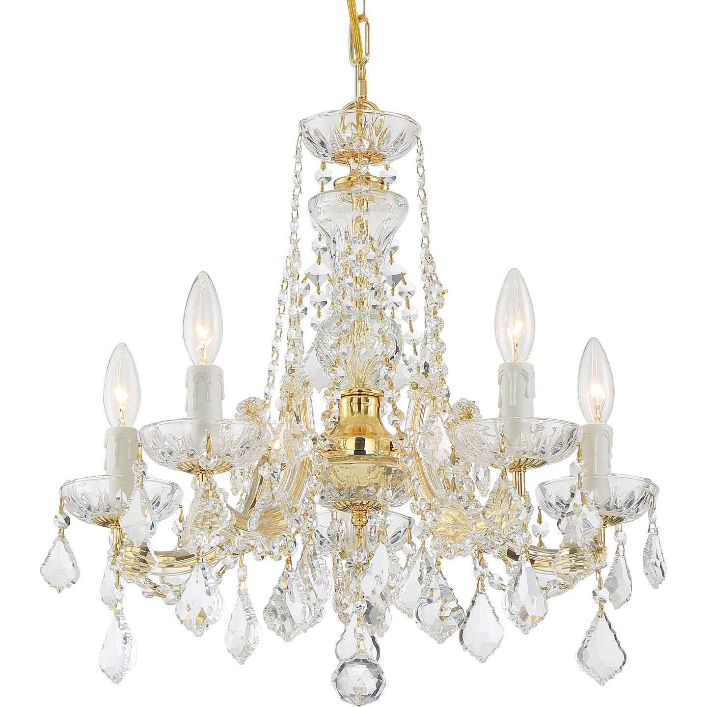Maria Theresa 5 Light 20 inch Gold Chandelier Ceiling Light in Clear Hand Cut
