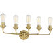 Neighborhood Bridgestone 5 Light 28.75 inch Satin Brass Vanity Light Wall Light