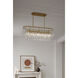 Glassara 8 Light 48 inch Legacy Brass Linear Chandelier Ceiling Light
