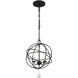 Solaris 3 Light 12.5 inch Black Mini Chandelier Ceiling Light