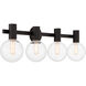 Wright 4 Light 34 inch Black Bathroom Vanity Light Wall Light