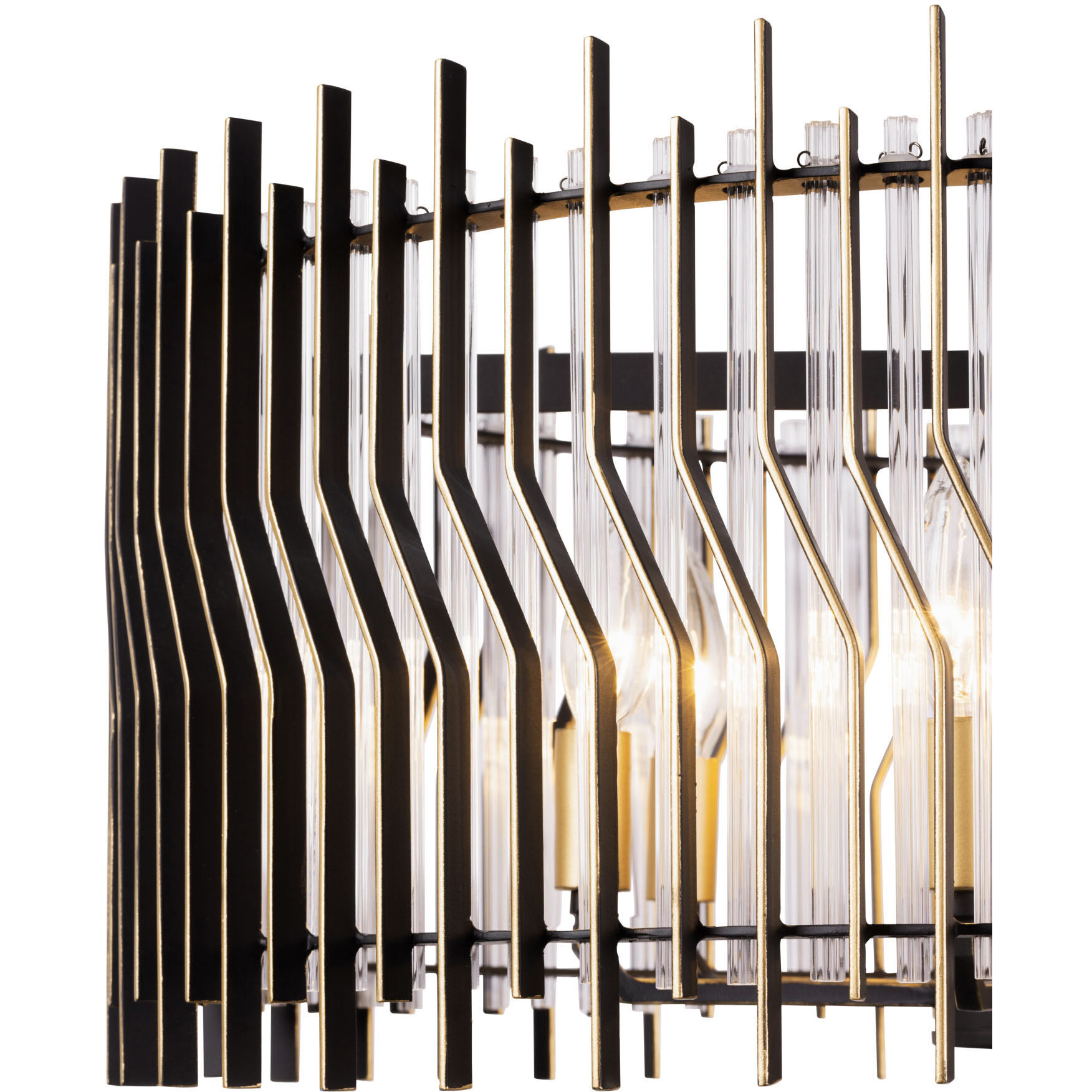 Park Row 6 Light 24 inch Matte Black and French Gold Pendant Ceiling Light, Smithsonian Collaboration