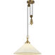 Alora Mood Ellen 1 Light 20 inch Brushed Gold and White Linen Pendant Ceiling Light