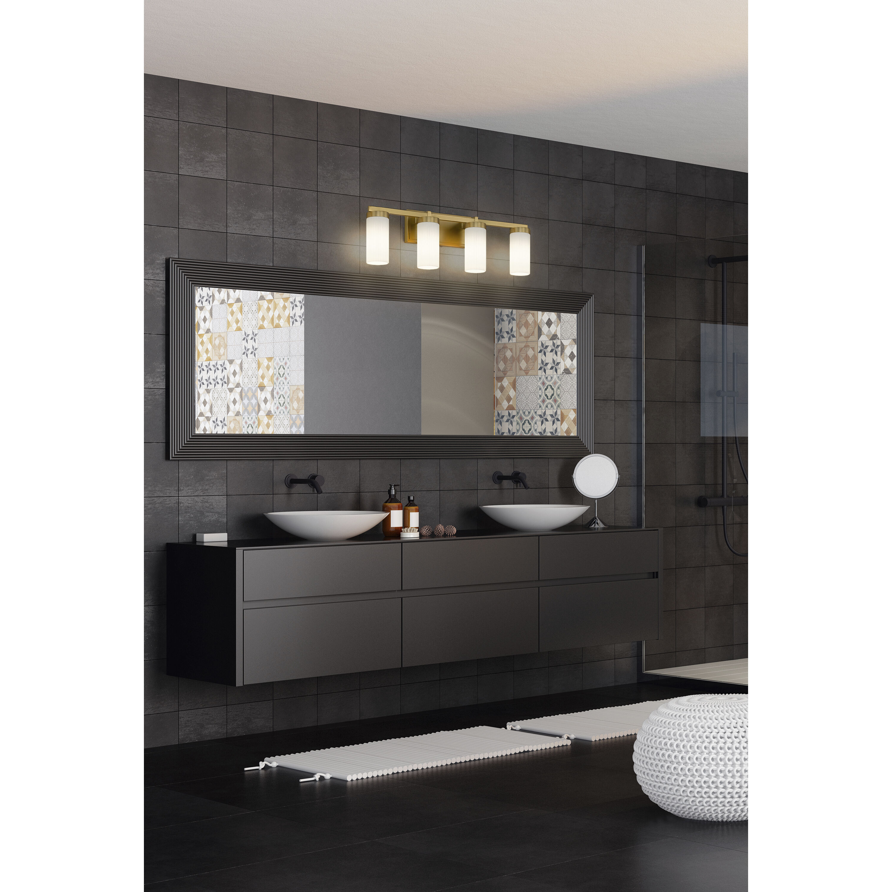 Danica 4 Light 29.5 inch Modern Gold Bath Vanity Light Wall Light