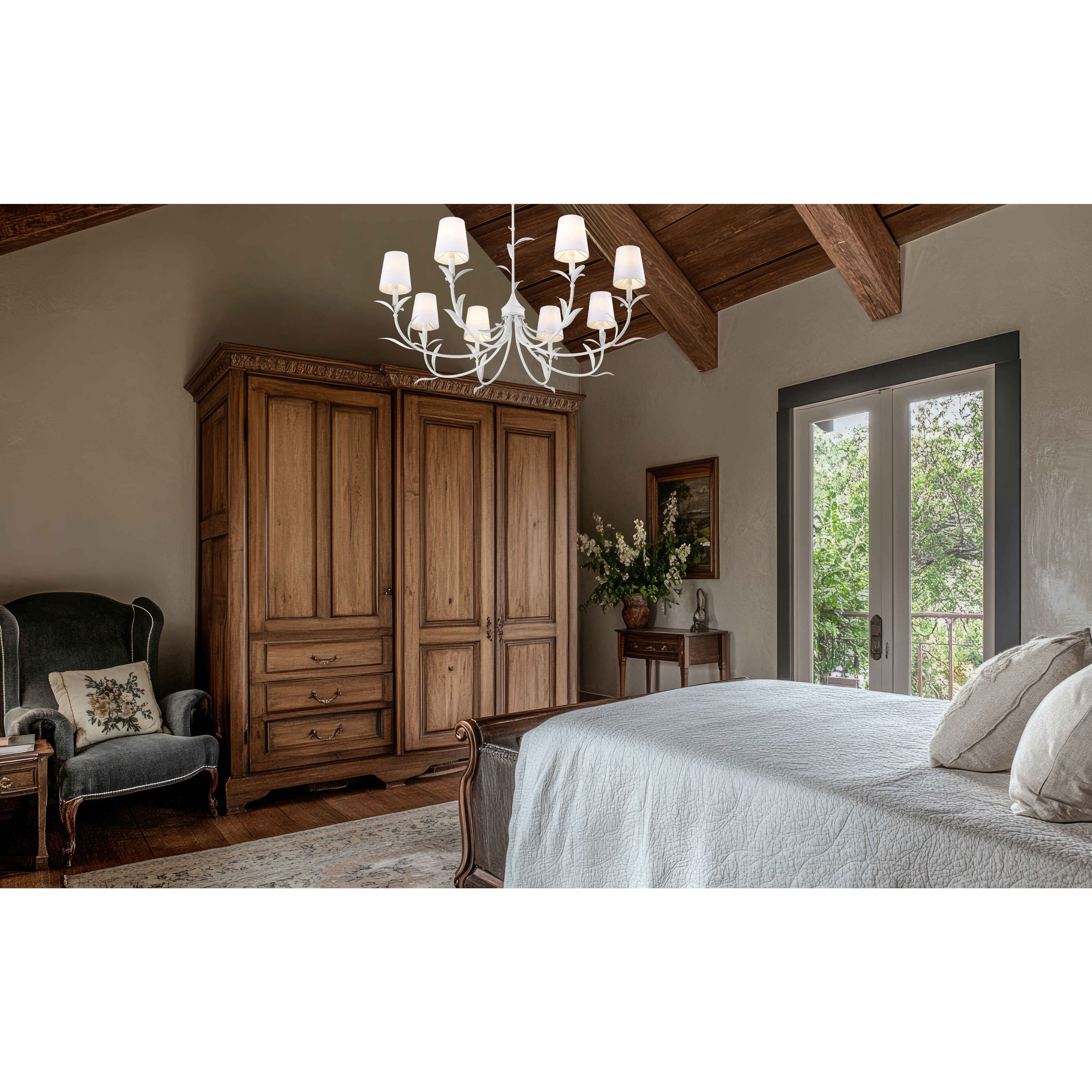 Aslin 8 Light 42 inch Textured White Chandelier Ceiling Light