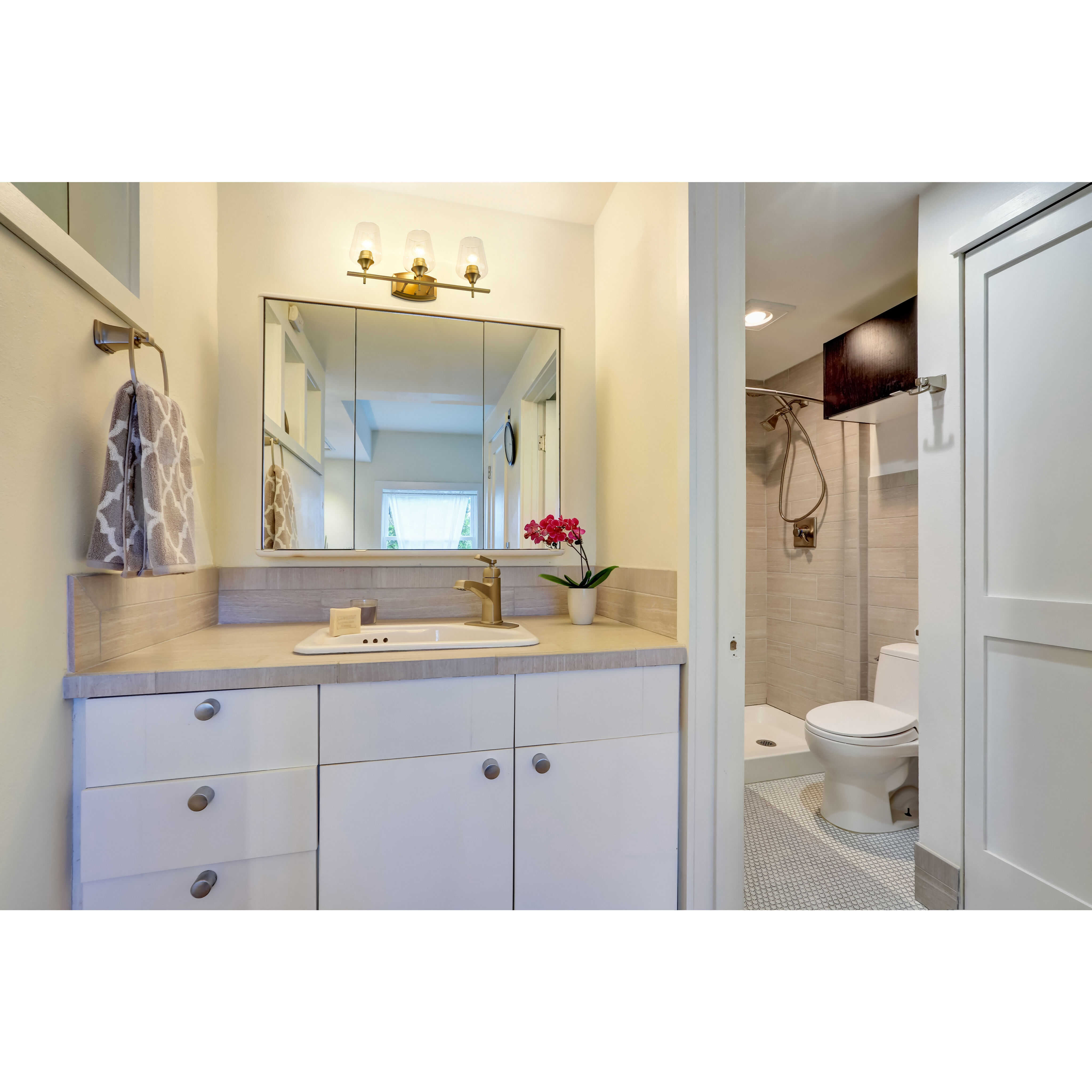 Joliet 3 Light 21.5 inch Olde Brass Vanity Wall Light