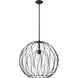 Elle 1 Light 24 inch Matte Black Pendant Ceiling Light