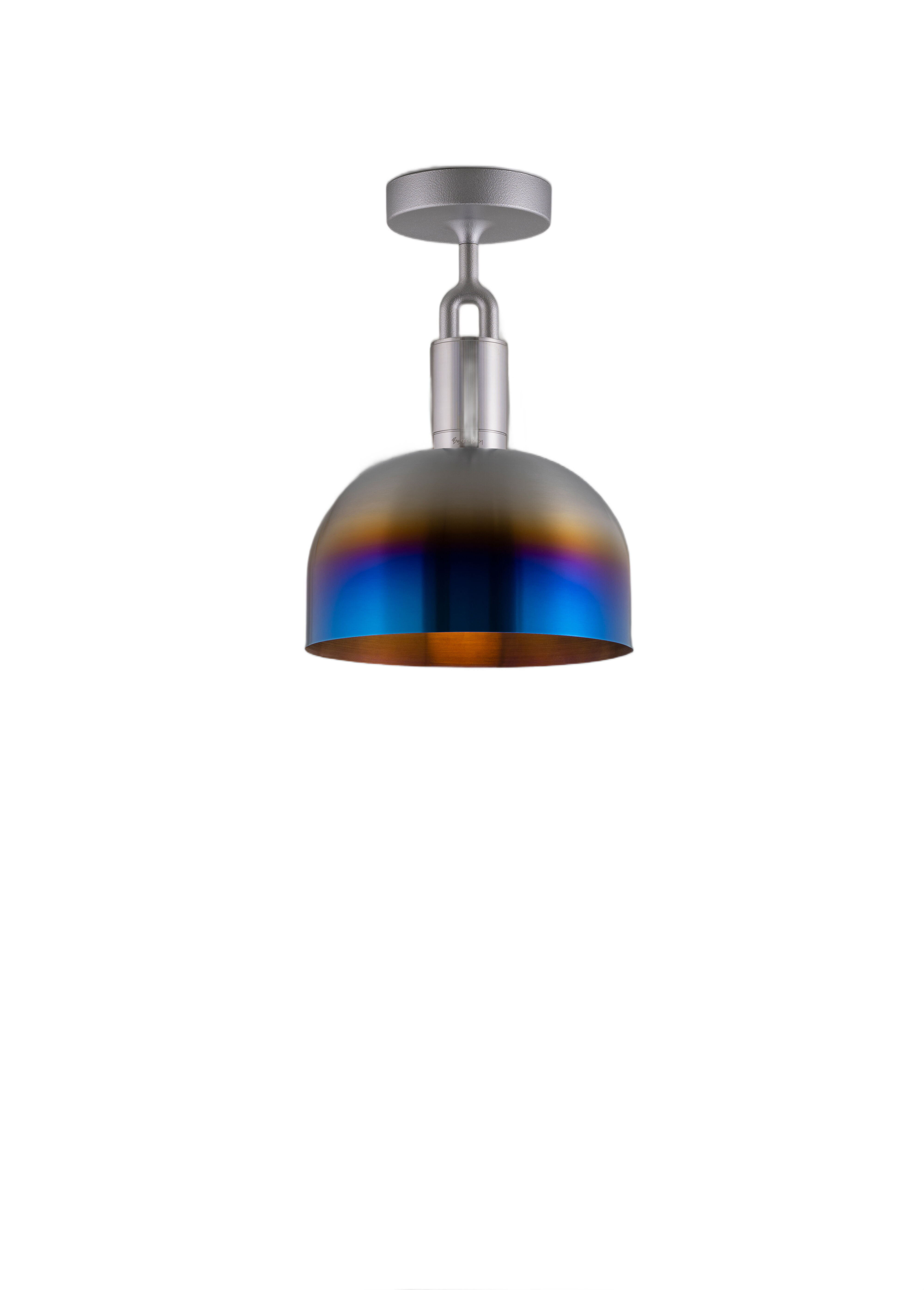 Forked LED 9.84 inch Burnt Steel Flush Mount Ceiling Light