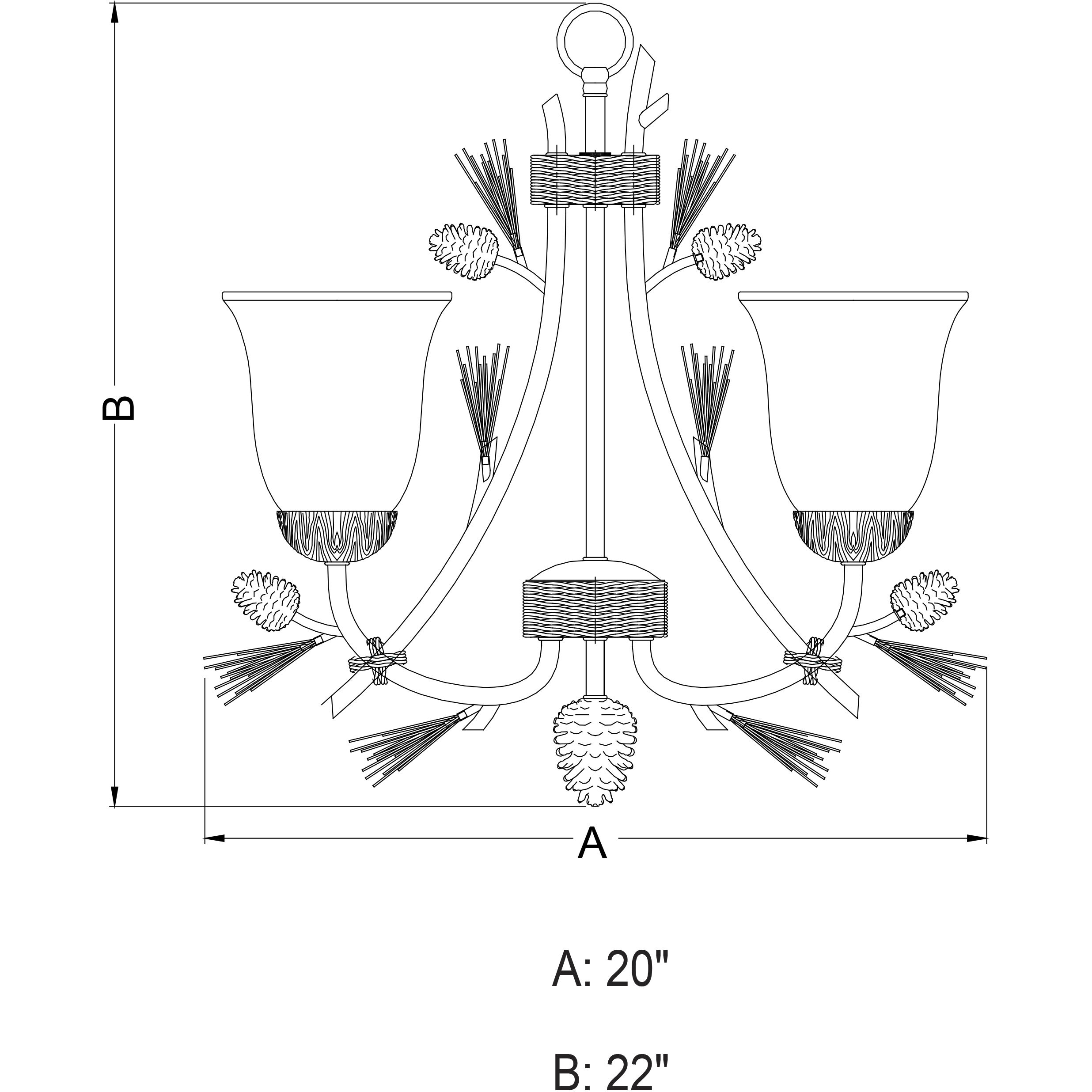 Sierra LED 20 inch Black Walnut Mini Chandelier Ceiling Light