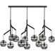 Sean Lavin Sedona LED 24.5 inch Nightshade Black Chandelier Ceiling Light in Transparent Smoke Glass, LED included