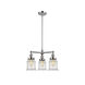 Franklin Restoration Canton 3 Light 18 inch Polished Chrome Chandelier Ceiling Light in Seedy Glass, Franklin Restoration
