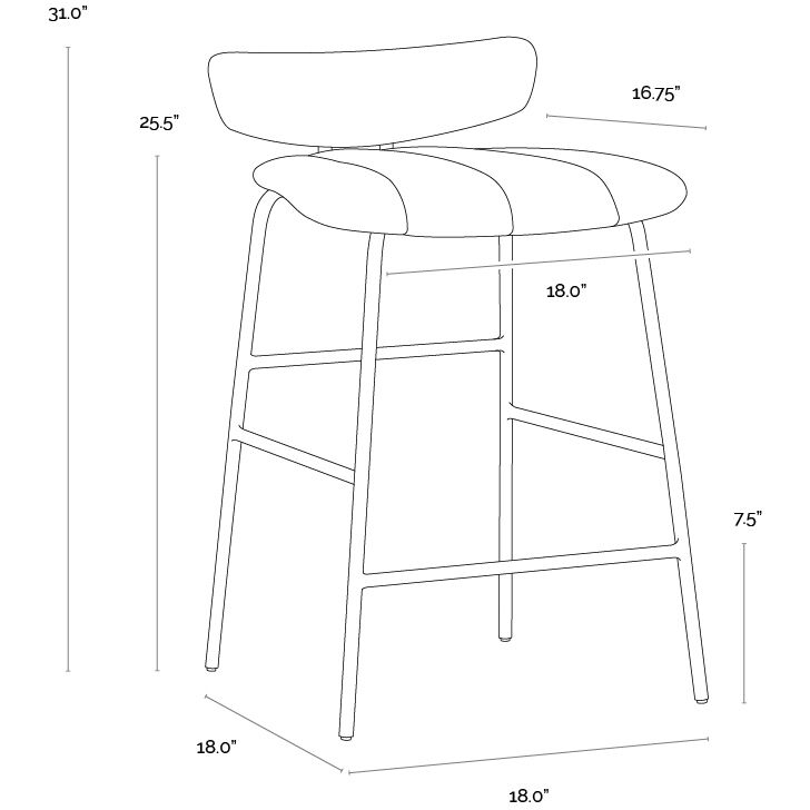 Lorelei 31 inch Dillon Cream / Dillon Black Counter Stool