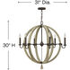 Middlefield LED 31 inch Iron Rust Chandelier Ceiling Light, Orb