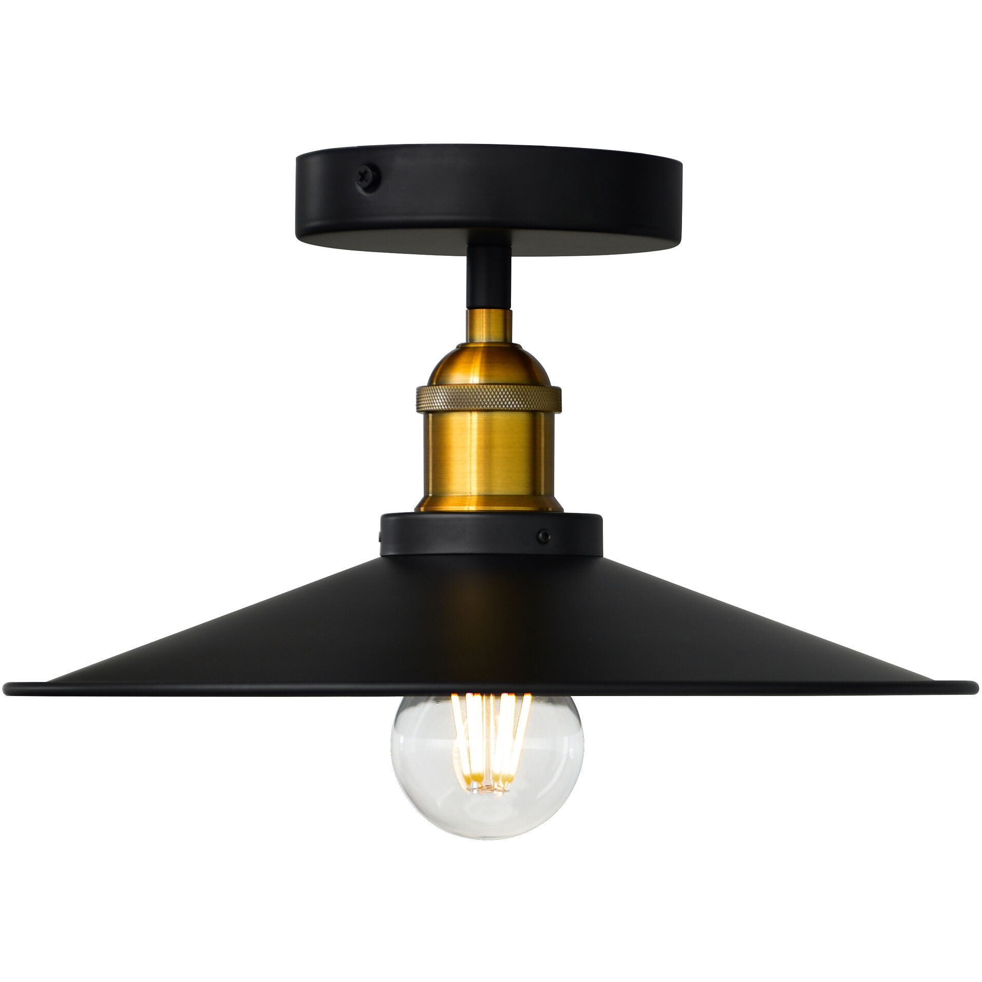 Brave 1 Light 13 inch Black Flush Mount Ceiling Light