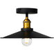 Brave 1 Light 13 inch Black Flush Mount Ceiling Light