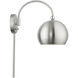 Stockton 15 inch 60.00 watt Brushed Nickel with Polished Chrome Accents Swing Arm Wall Lamp Wall Light