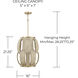Willa 1 Light 16 inch Matte Brass Pendant Ceiling Light