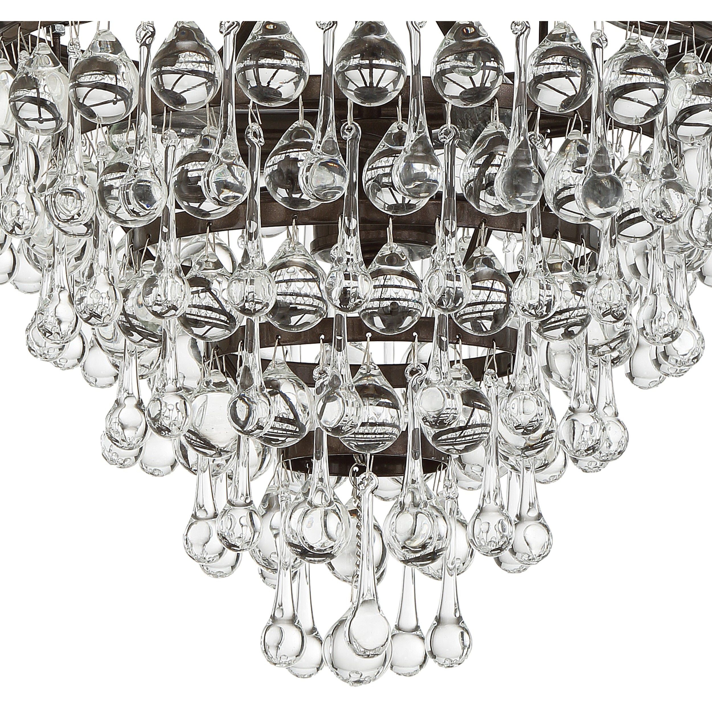 Calypso 3 Light 13 inch Vibrant Bronze Chandelier Ceiling Light