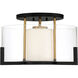 Eaton 1 Light 17 inch Black with Warm Brass Accents Semi-Flush Ceiling Light