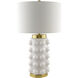 Yume 27 inch 100 watt White / Metallic - Bronze Accent Table Lamp Portable Light