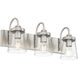 Dickens 3 Light 20.5 inch Brushed Steel Vanity/Bath Bar Wall Light