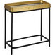 Tanay 24 X 24 inch Antique Brass and Graphite and Black Side Table