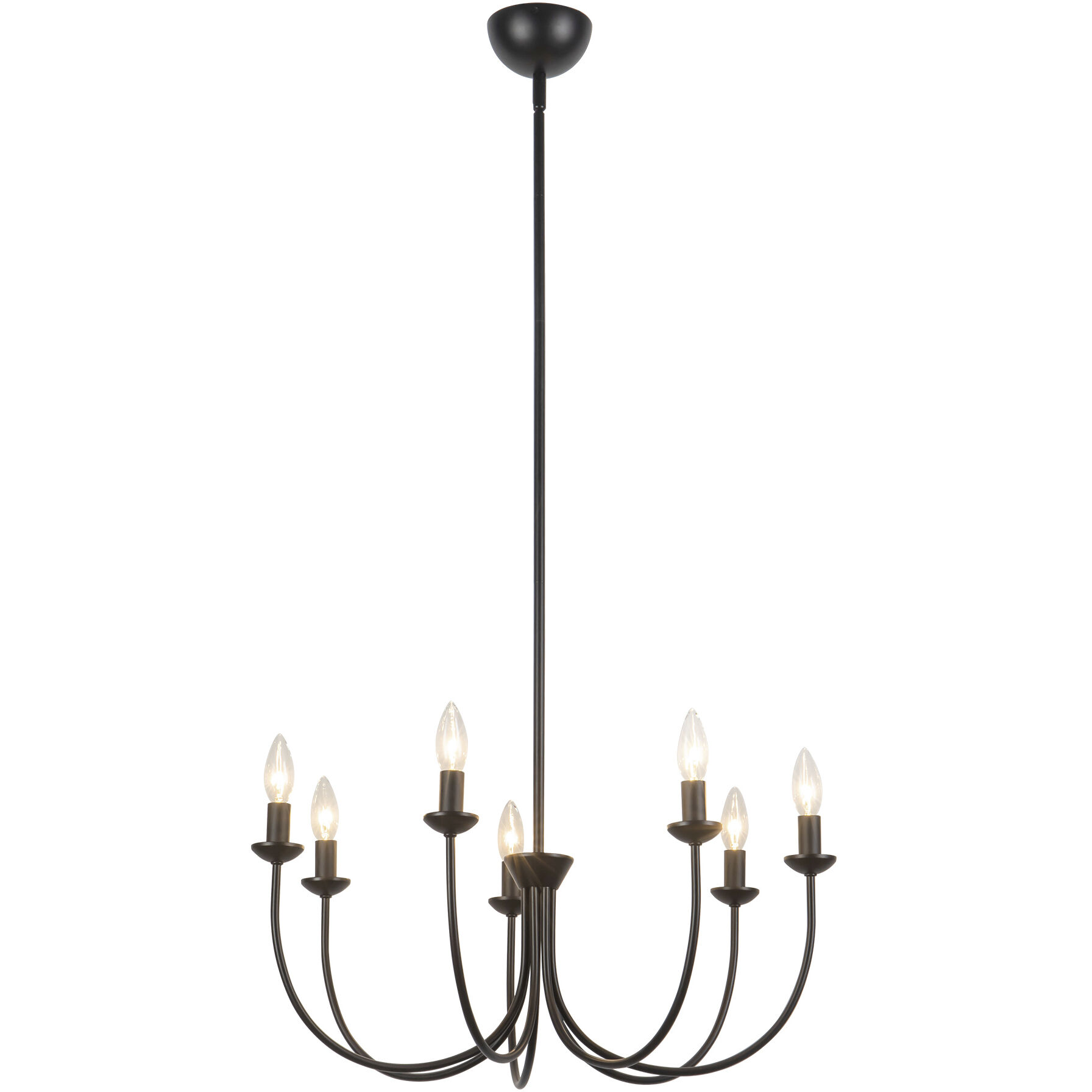 Alora Mood Ember 7 Light 25.75 inch Matte Black Chandelier Ceiling Light
