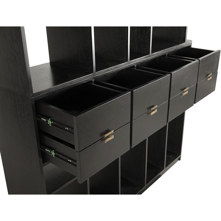 Grobius Hand Rubbed Black Bookcase