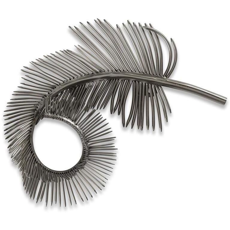 Coiled Plume III Silver Accent Wall Decor
