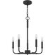 Abner 5 Light 18 inch Matte Black Chandelier Ceiling Light
