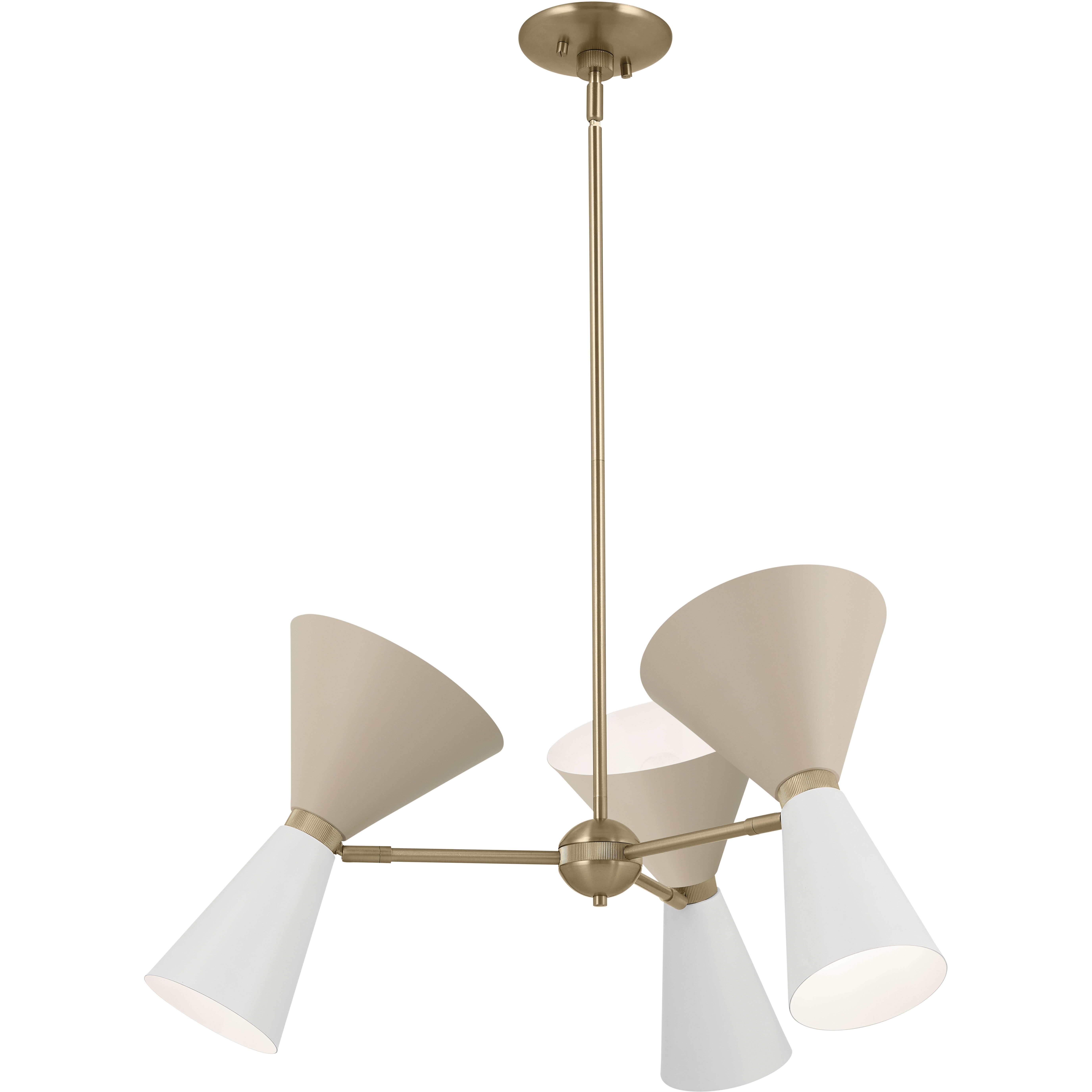 Phix LED 30.75 inch Champagne Bronze with Greige and White Chandelier Ceiling Light