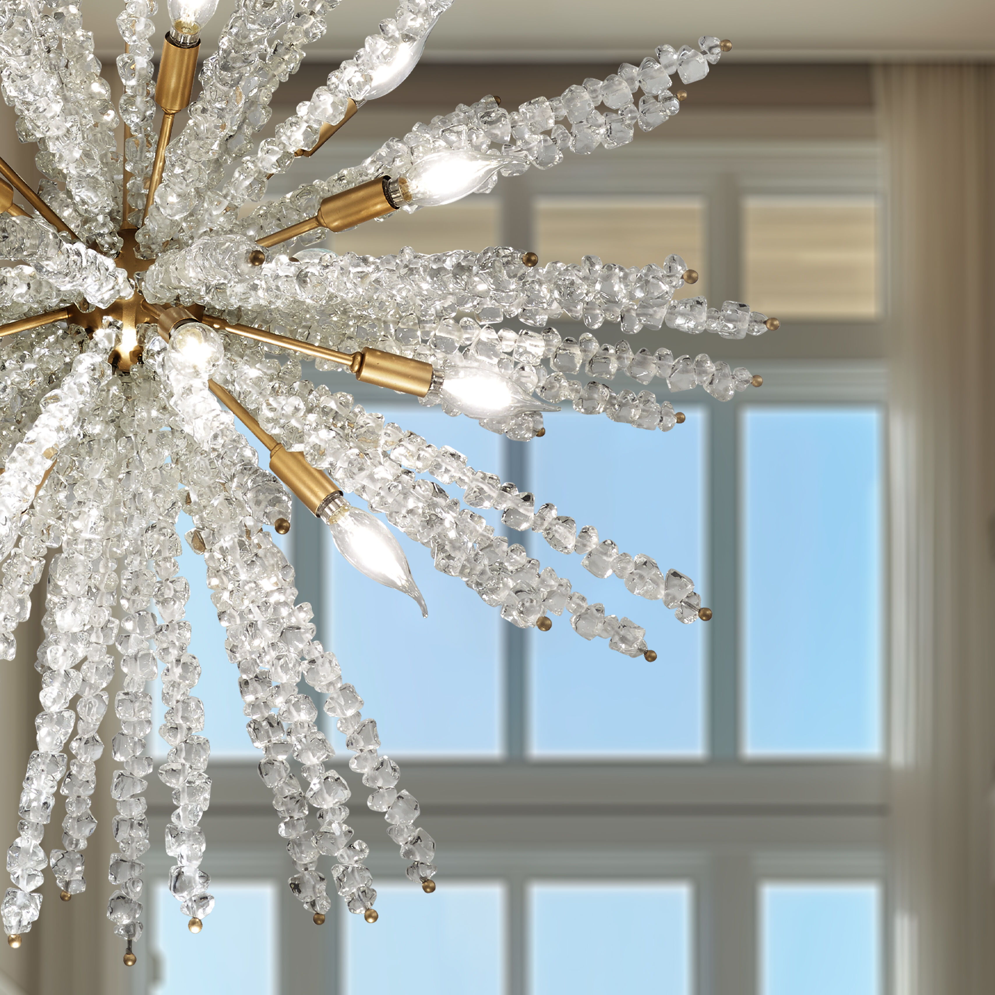 Aisi 16 Light 36 inch Fawn Gold Pendant Ceiling Light