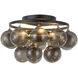 Alora Mood Faye 3 Light 17.75 inch Matte Black and Smoked Solid Glass Semi-Flush Mount Ceiling Light in Smoked Glass