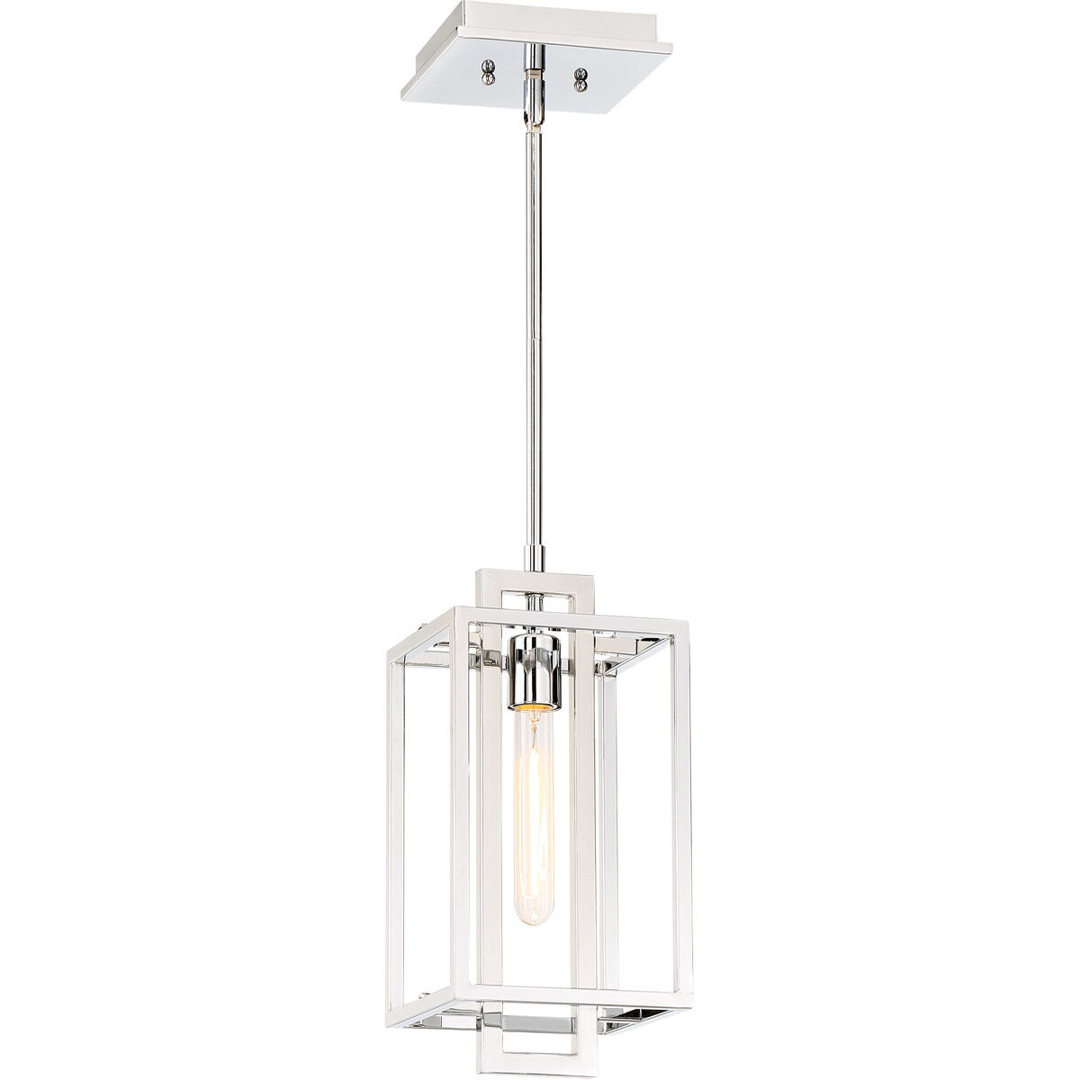 Cubic 1 Light 7 inch Chrome Mini Pendant Ceiling Light